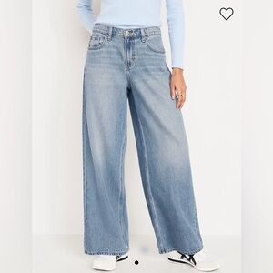 Women's Mid-Rise Baggy Wide-Leg Jeans Light Wash